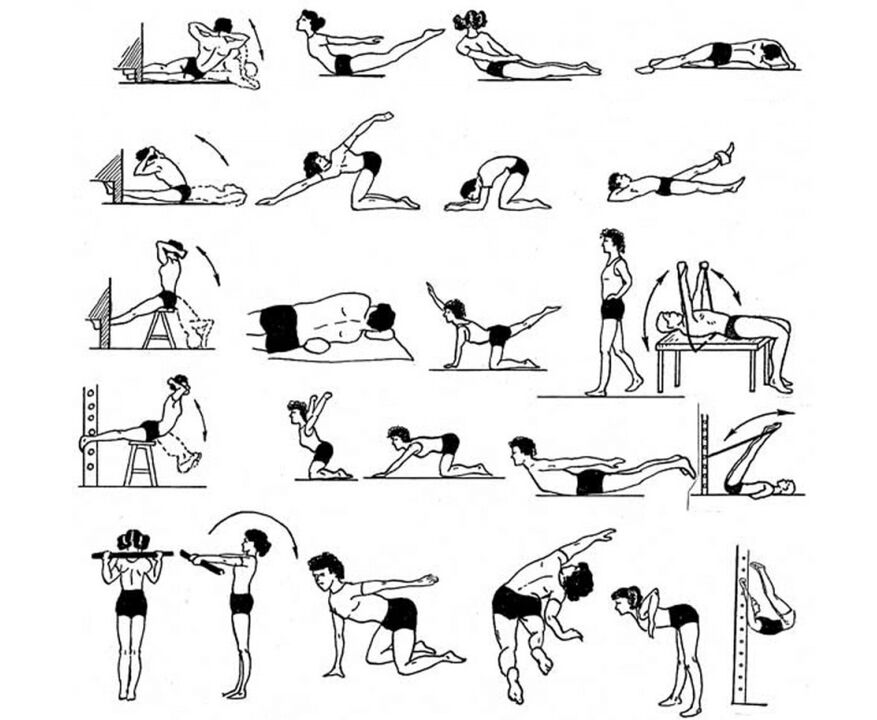 ćwiczenia terapeutyczne na osteochondrozę